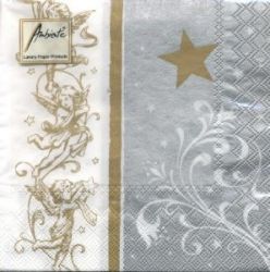 Xmas angels + ornament silver-gold