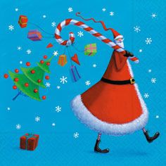 Funny Santa blue