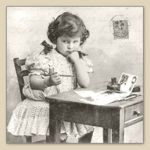 Girl writing SVD