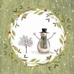 Snowman with tree green