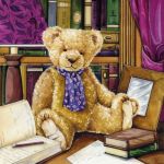Teddy in library